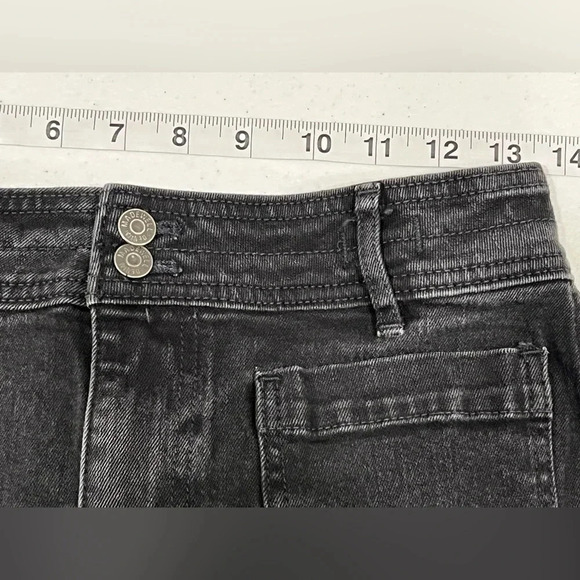 Madewell Stretch Denim A-Line Skirt Women's Size 2 Carbon Black Pockets Mini - Picture 8 of 10